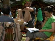 Martina bei der Vorbereitung